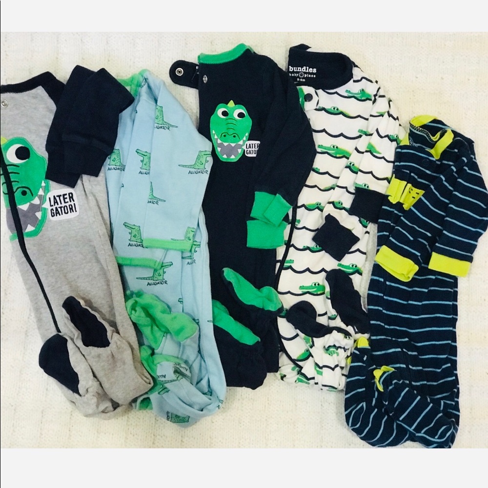 Alligator Onesie Bundle (of 5)  3-6 M